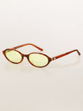 Y2K Preppy Academia Oval Acetate Sunglasses