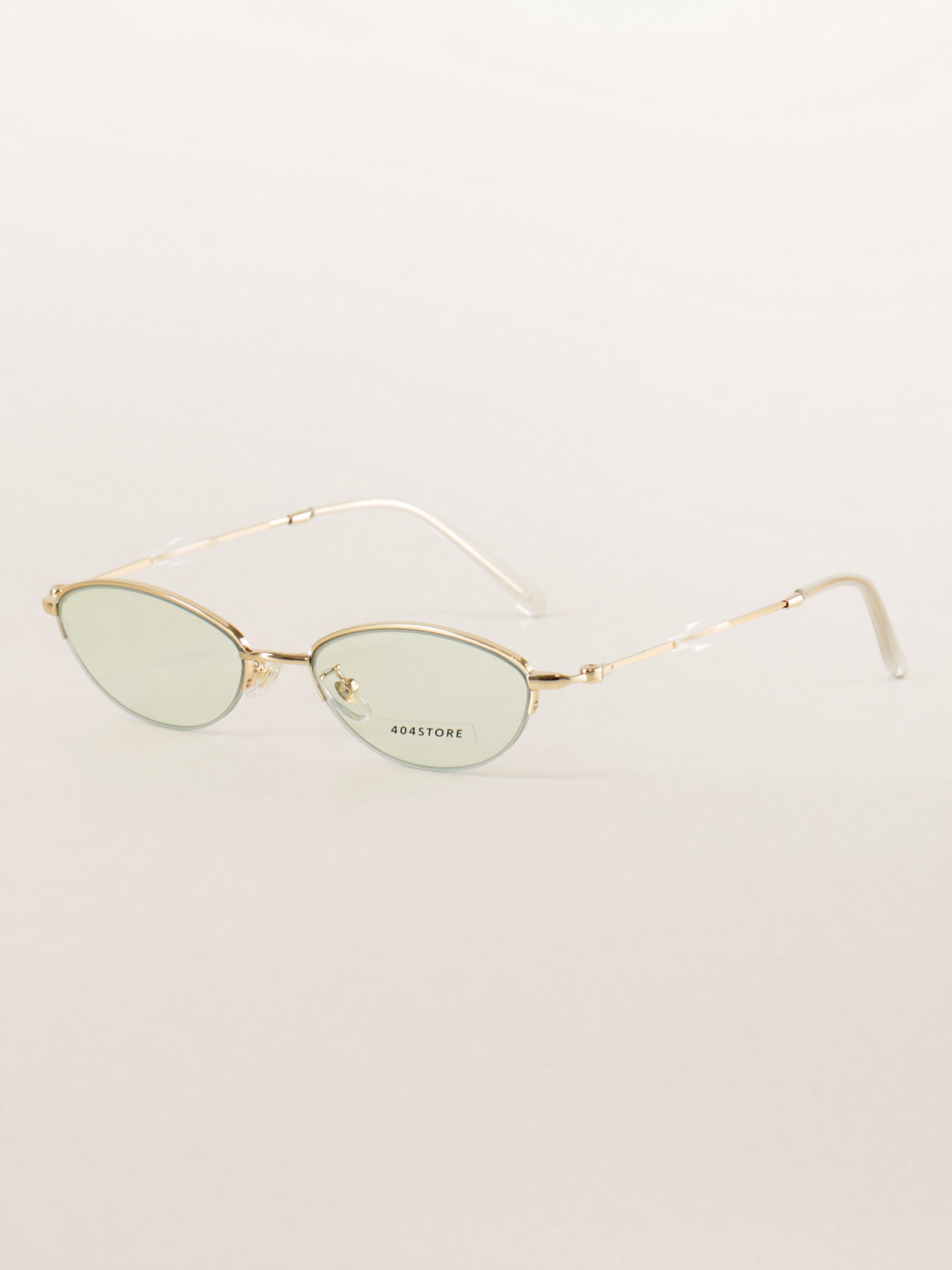 Y2K Academia Semi-Rimless Oval Sunglasses