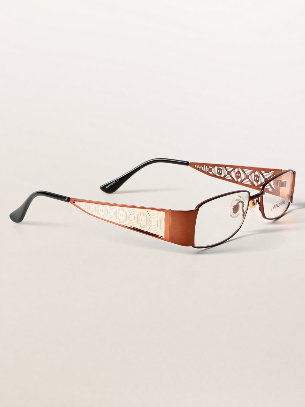 90s Retro Etched Temple Rectangle Optical Frames