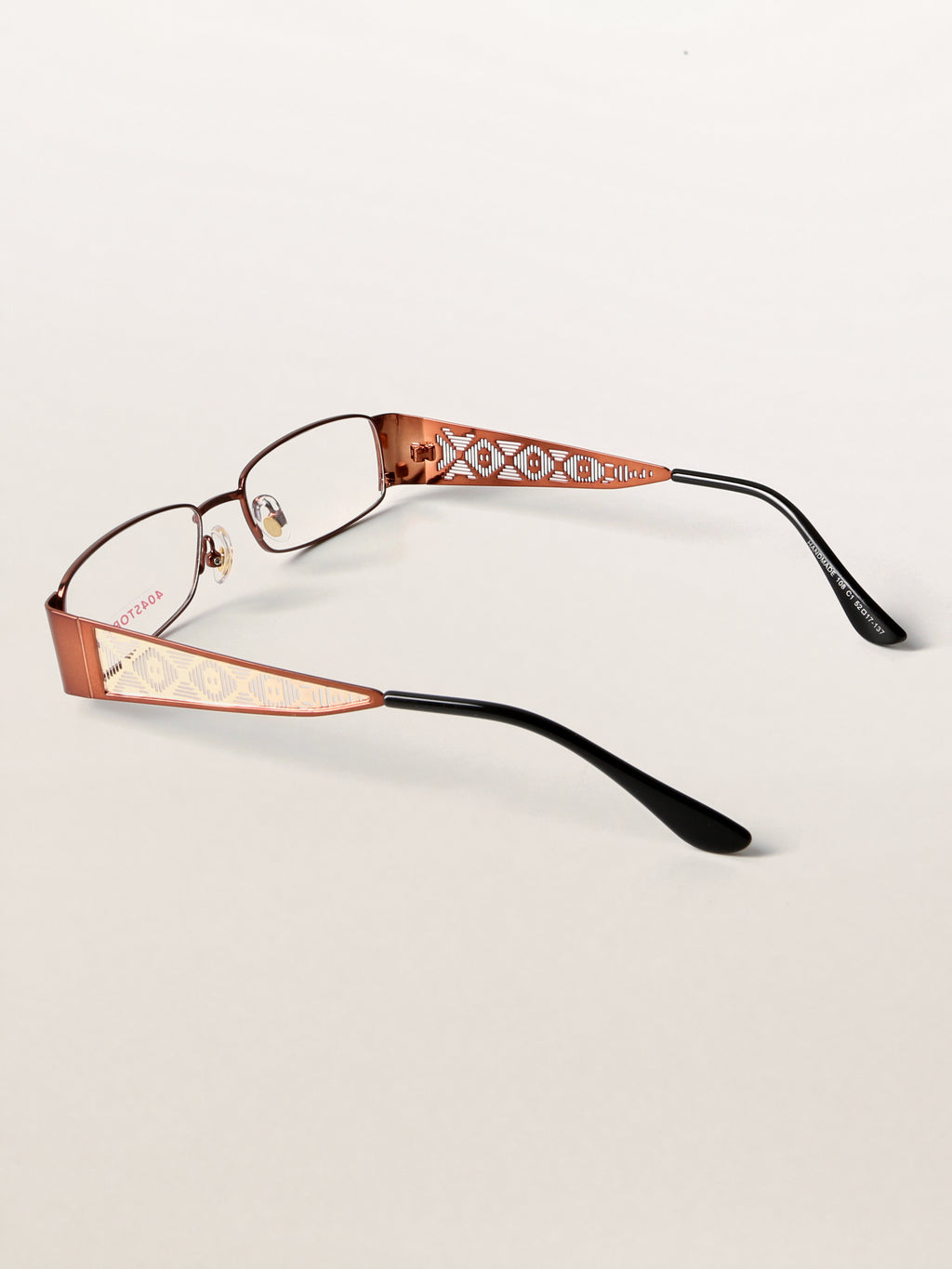 90s Retro Etched Temple Rectangle Optical Frames