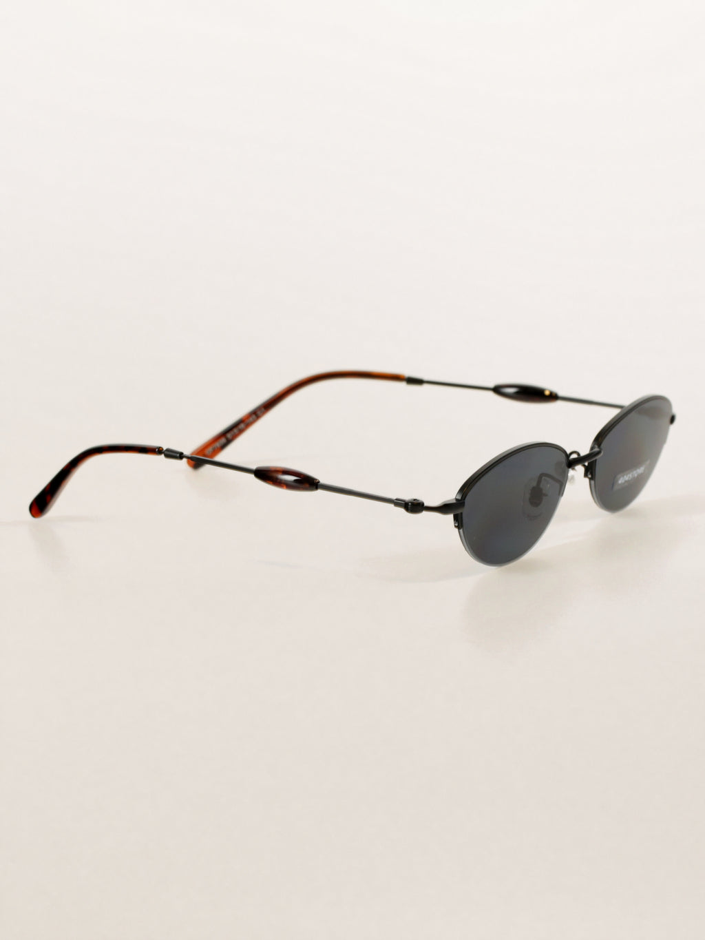 Y2K Academia Semi-Rimless Oval Sunglasses