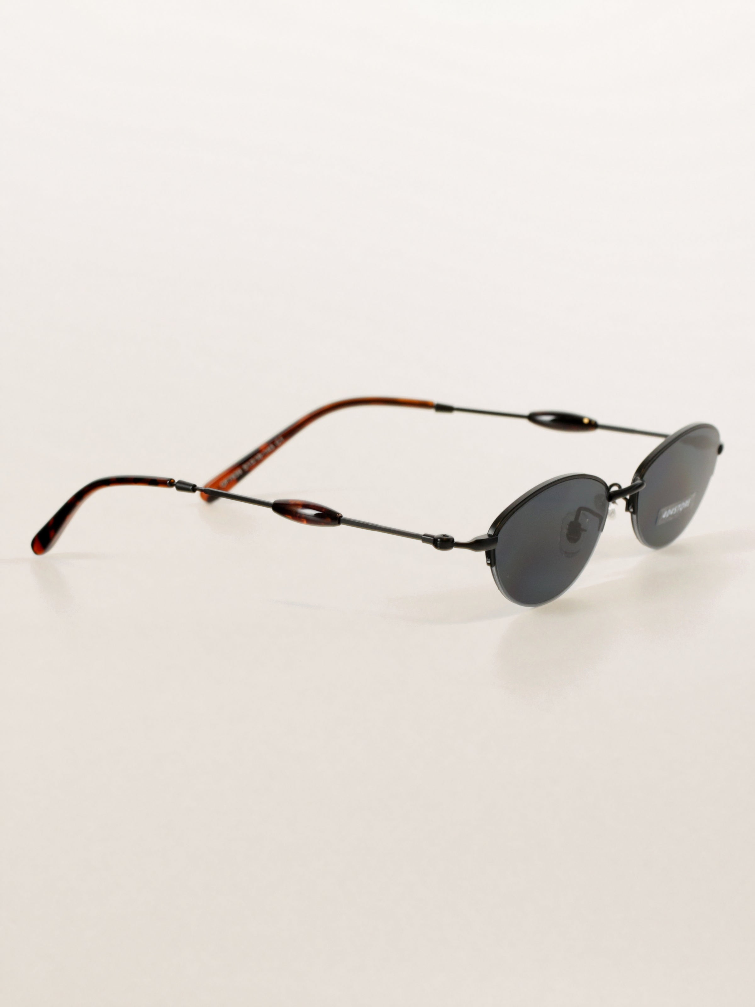 Y2K Academia Semi-Rimless Oval Sunglasses
