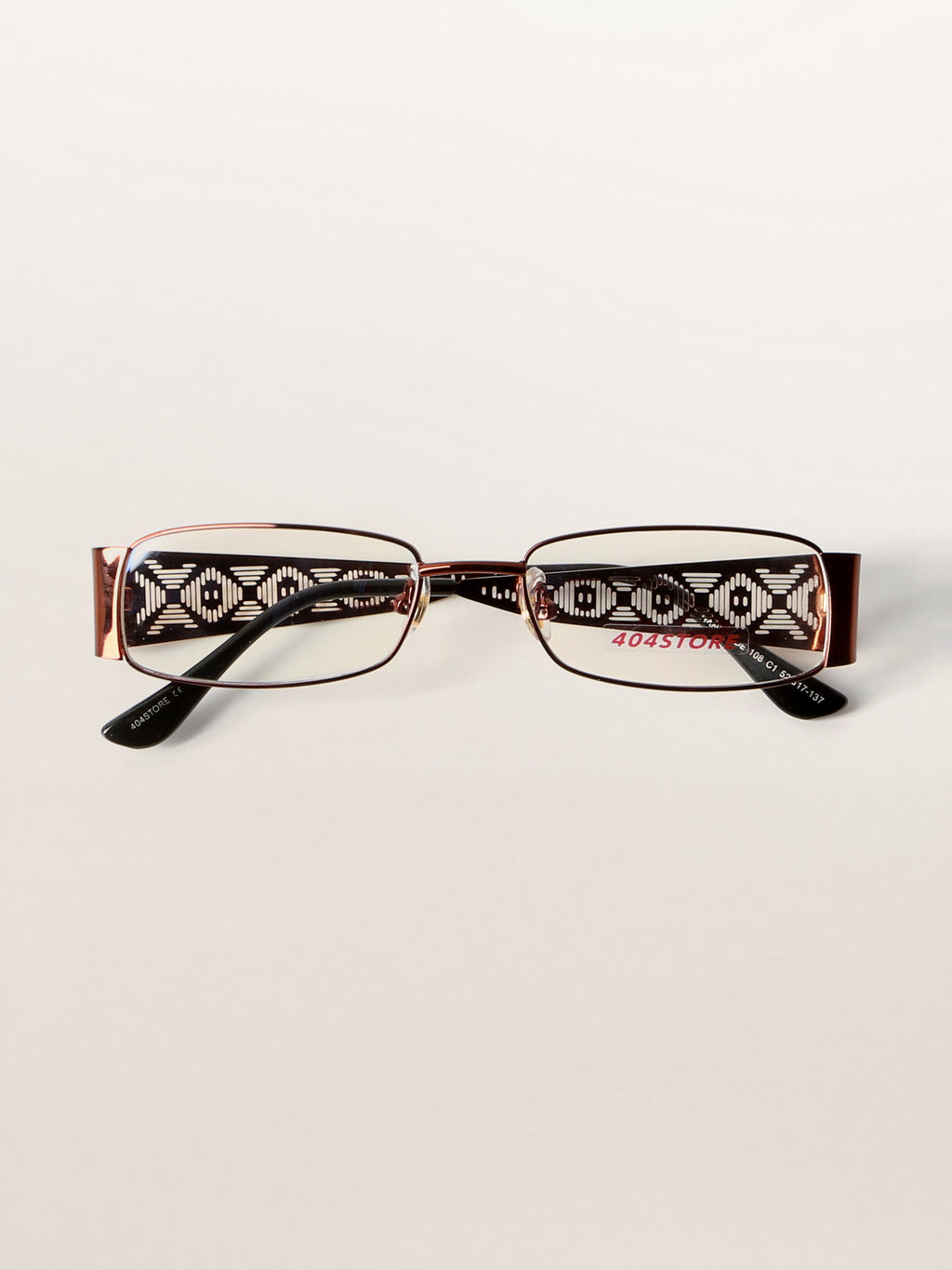 90s Retro Etched Temple Rectangle Optical Frames