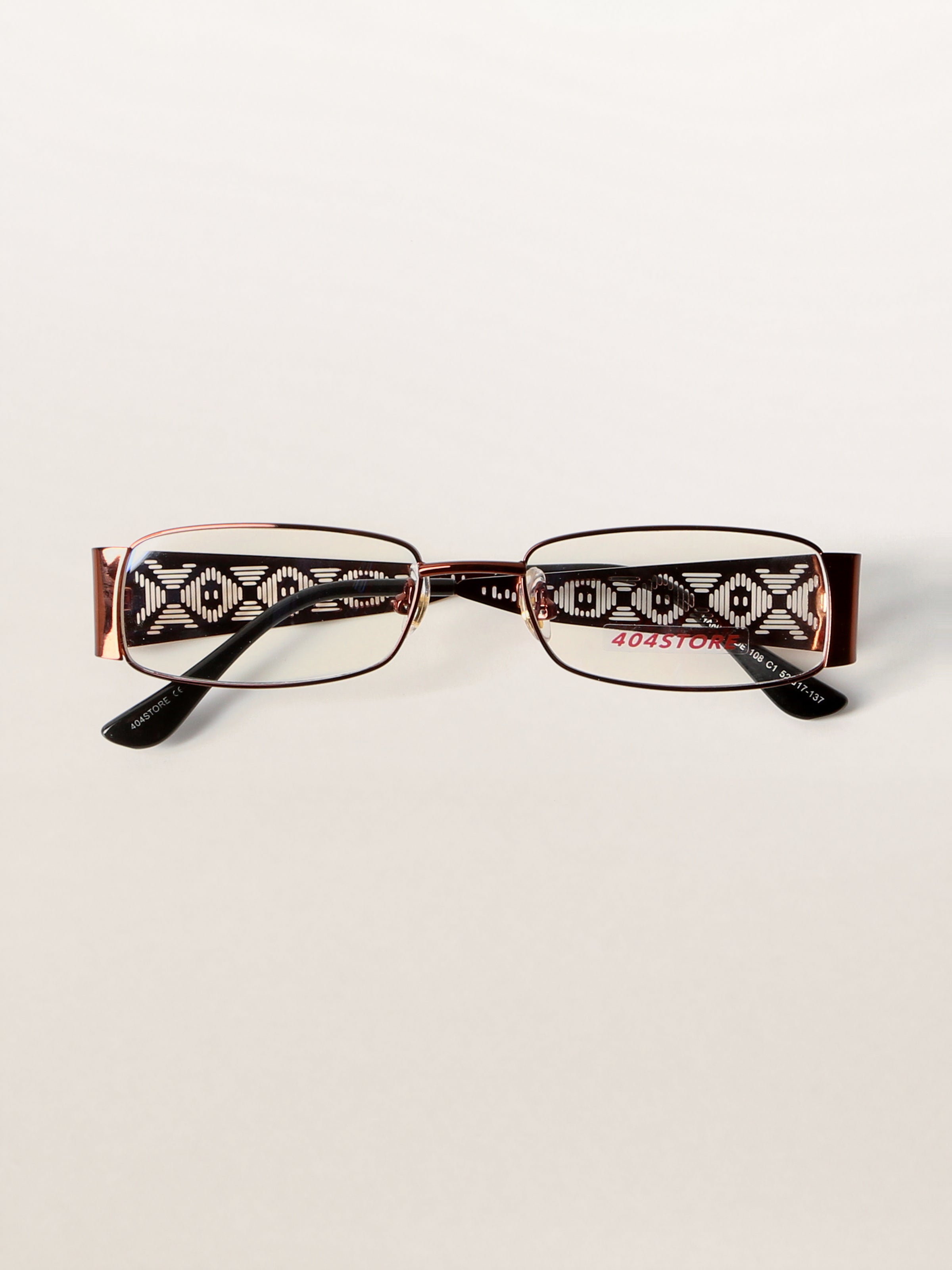 90s Retro Etched Temple Rectangle Optical Frames