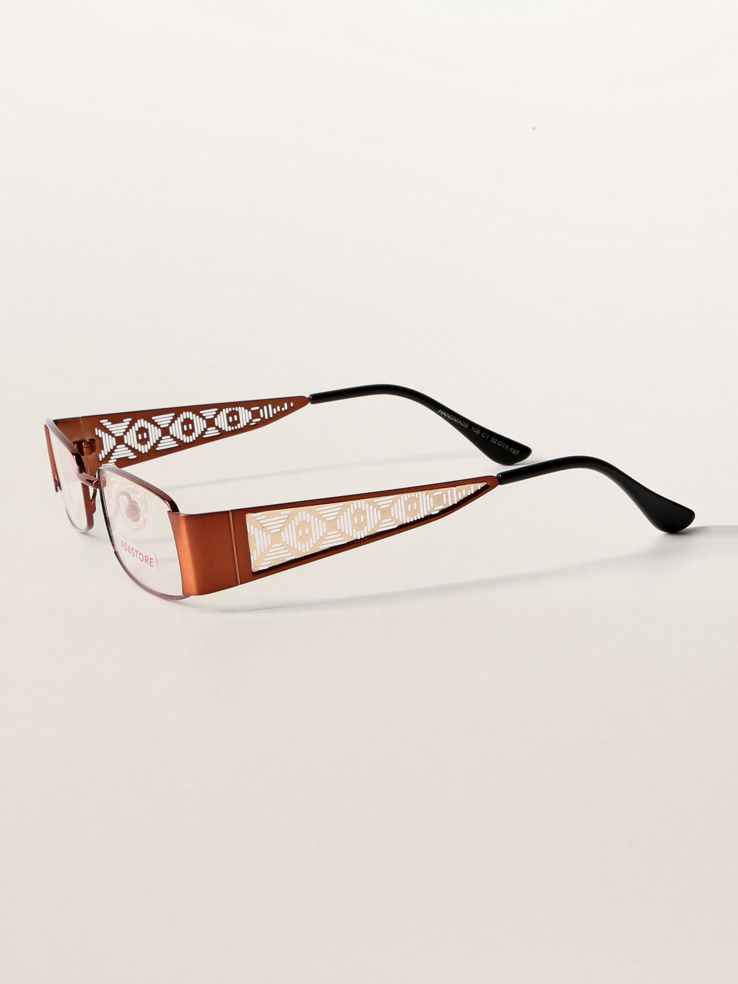 90s Retro Etched Temple Rectangle Optical Frames