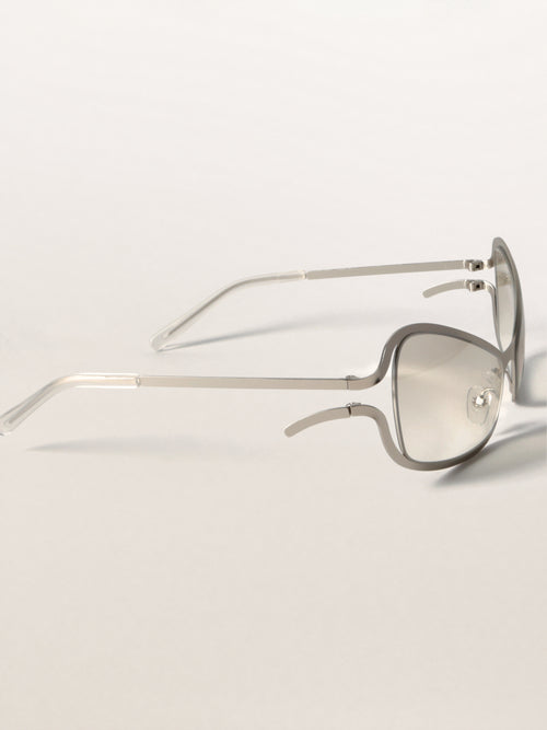 Alien-Core Wraparound Metal Sunglasses
