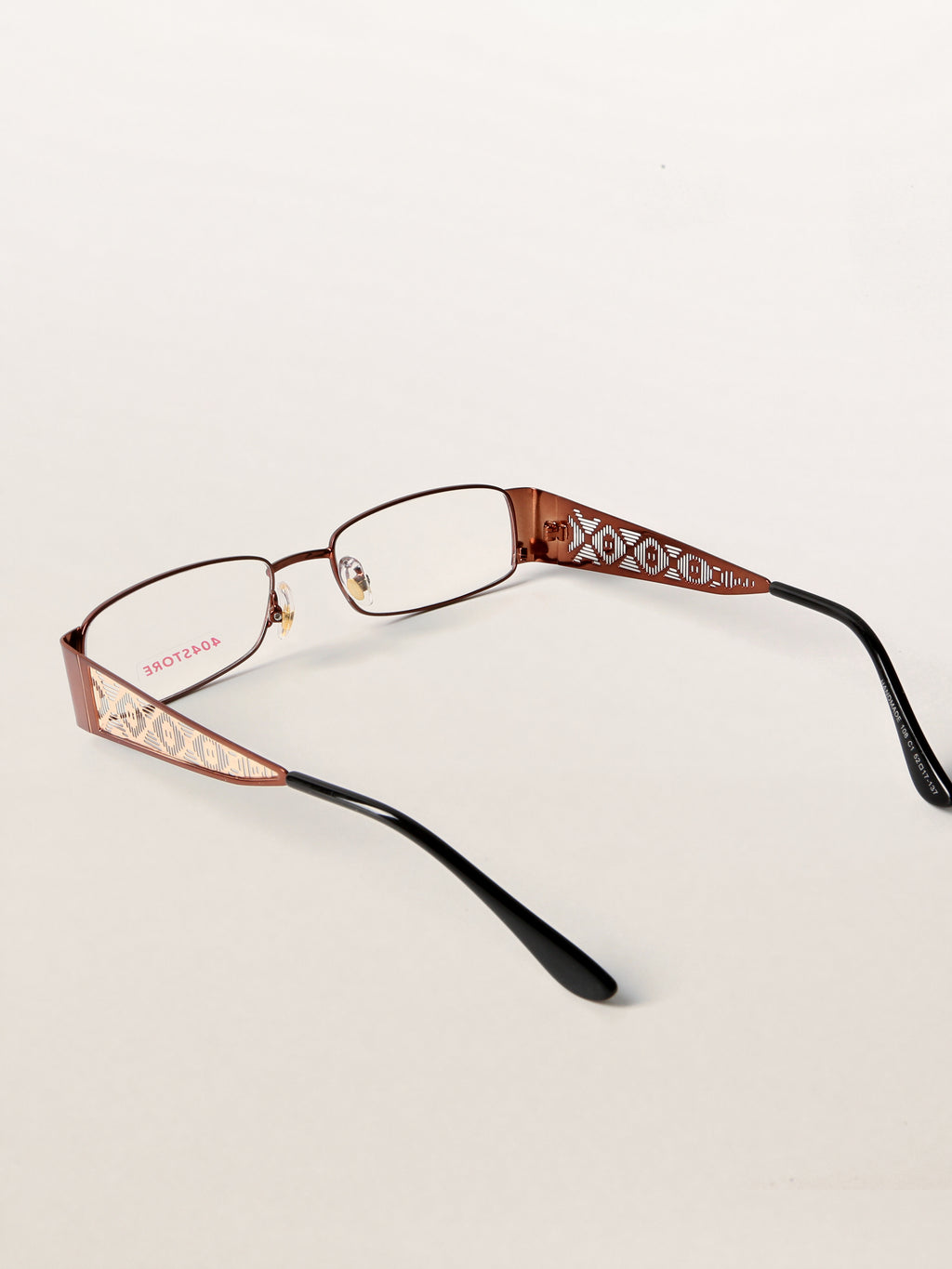 90s Retro Etched Temple Rectangle Optical Frames