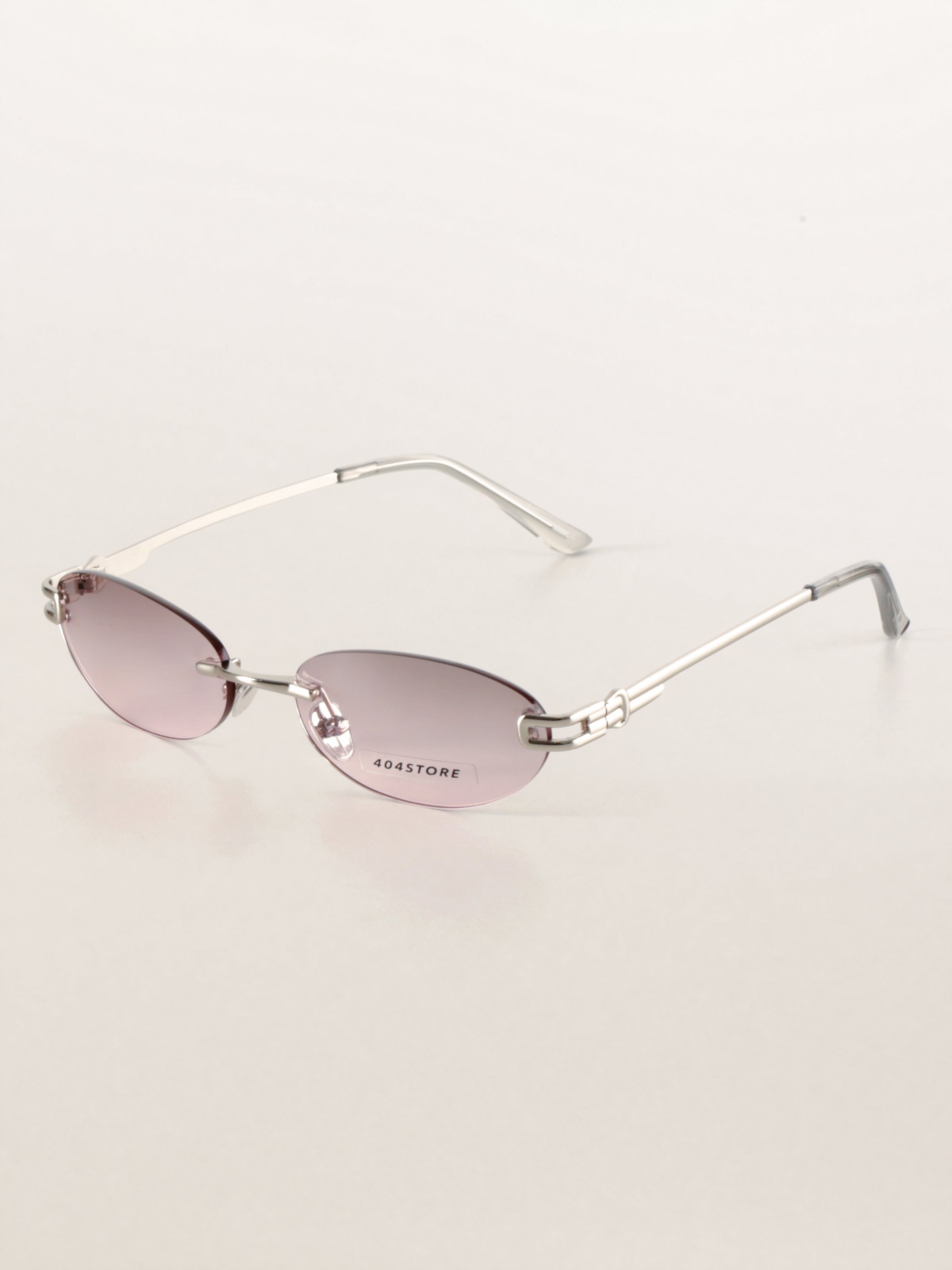 Rimless Oval Metal Y2K Futuristic Sunglasses