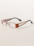 90s Retro Etched Temple Rectangle Optical Frames