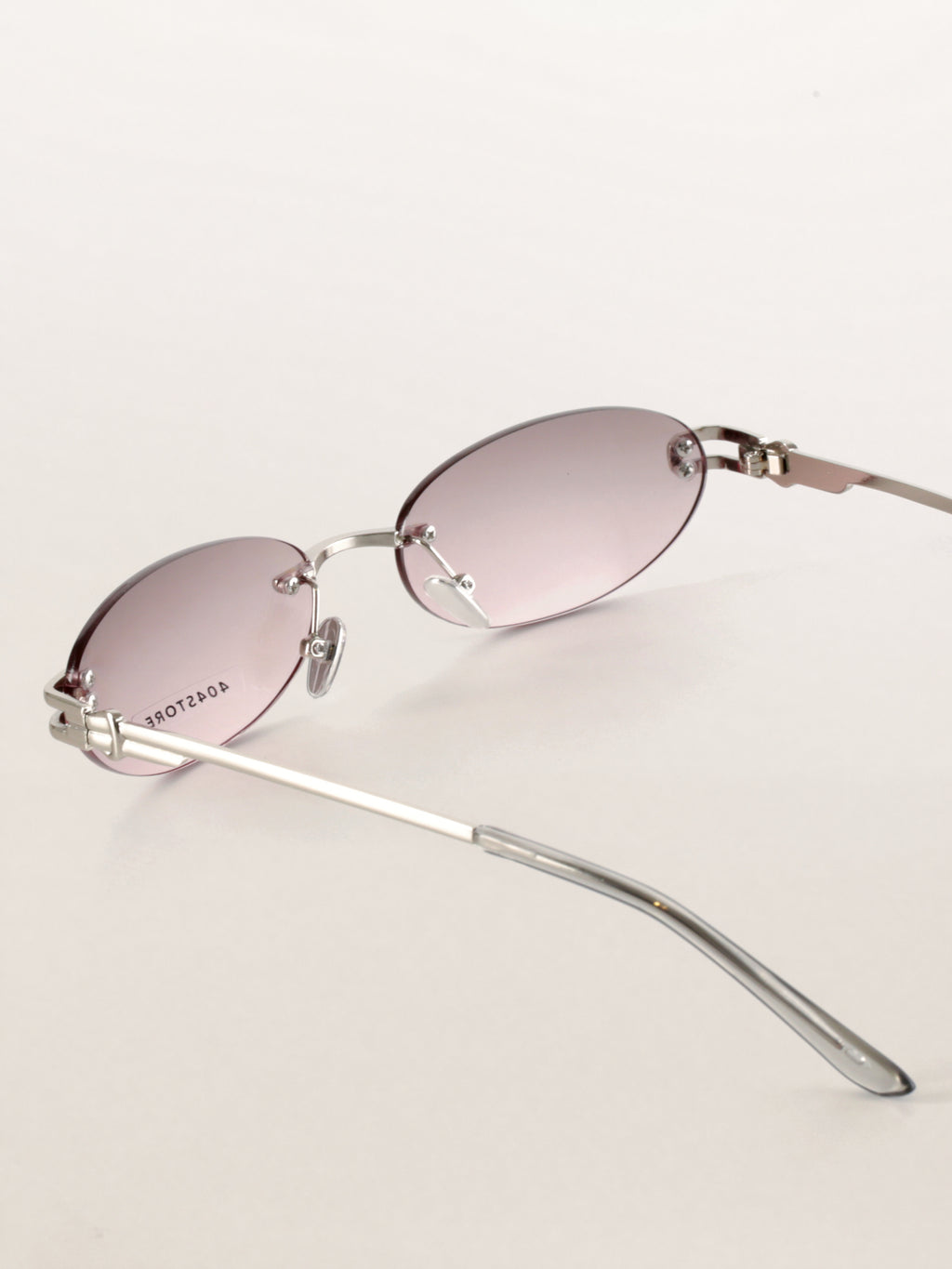Rimless Oval Metal Y2K Futuristic Sunglasses