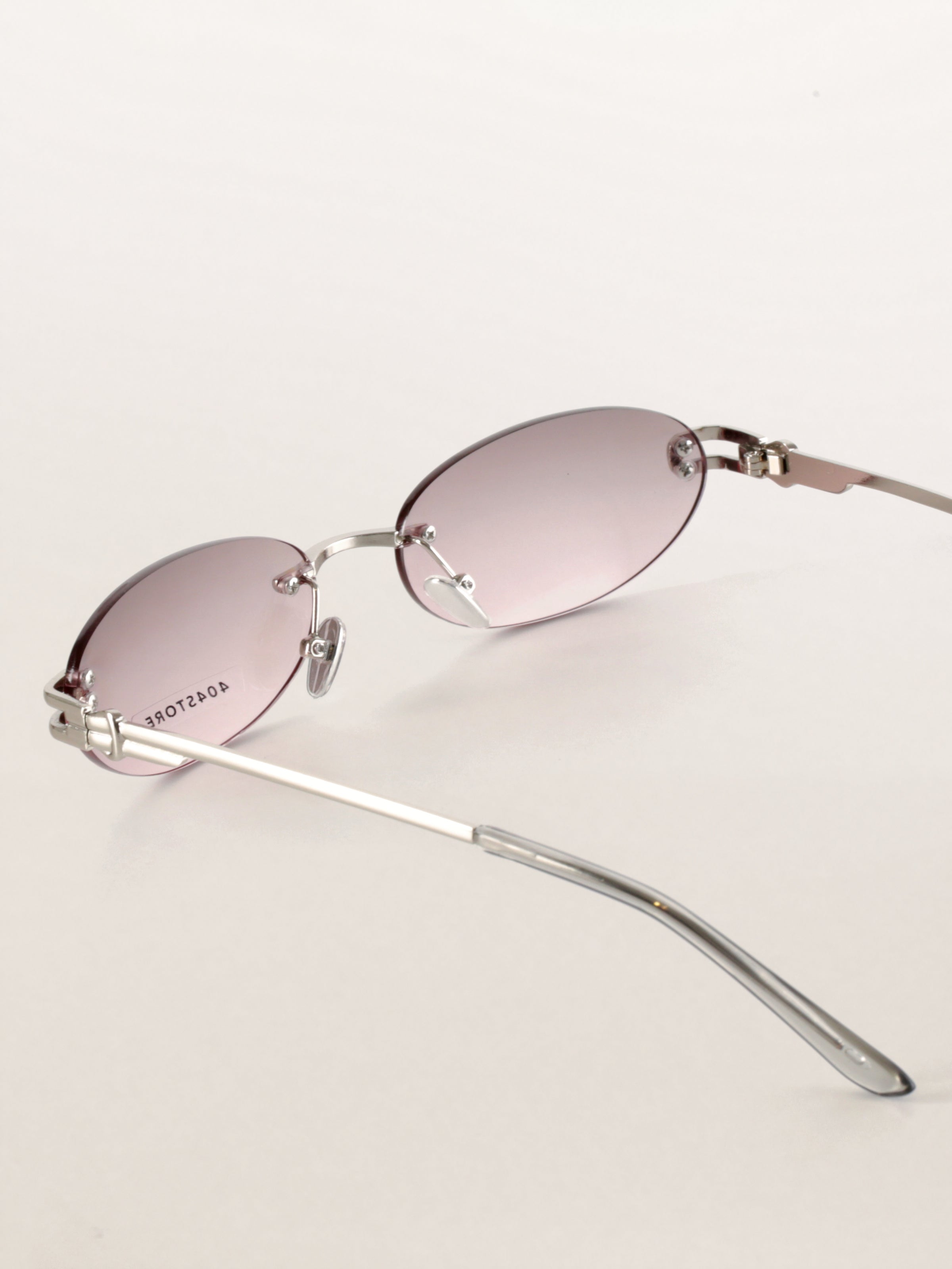 Rimless Oval Metal Y2K Futuristic Sunglasses