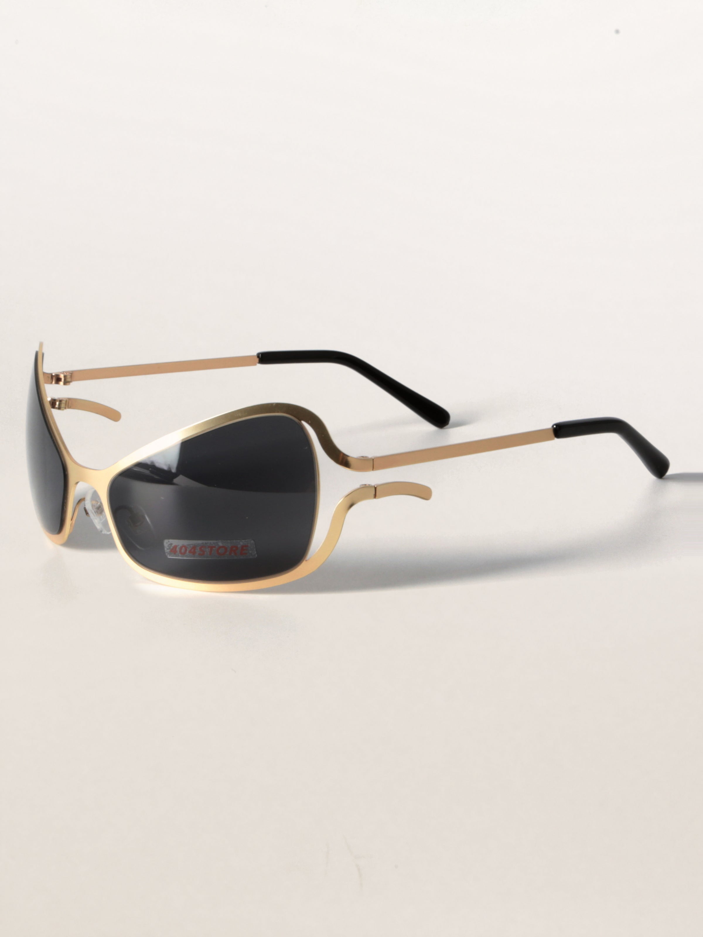 Alien-Core Wraparound Metal Sunglasses