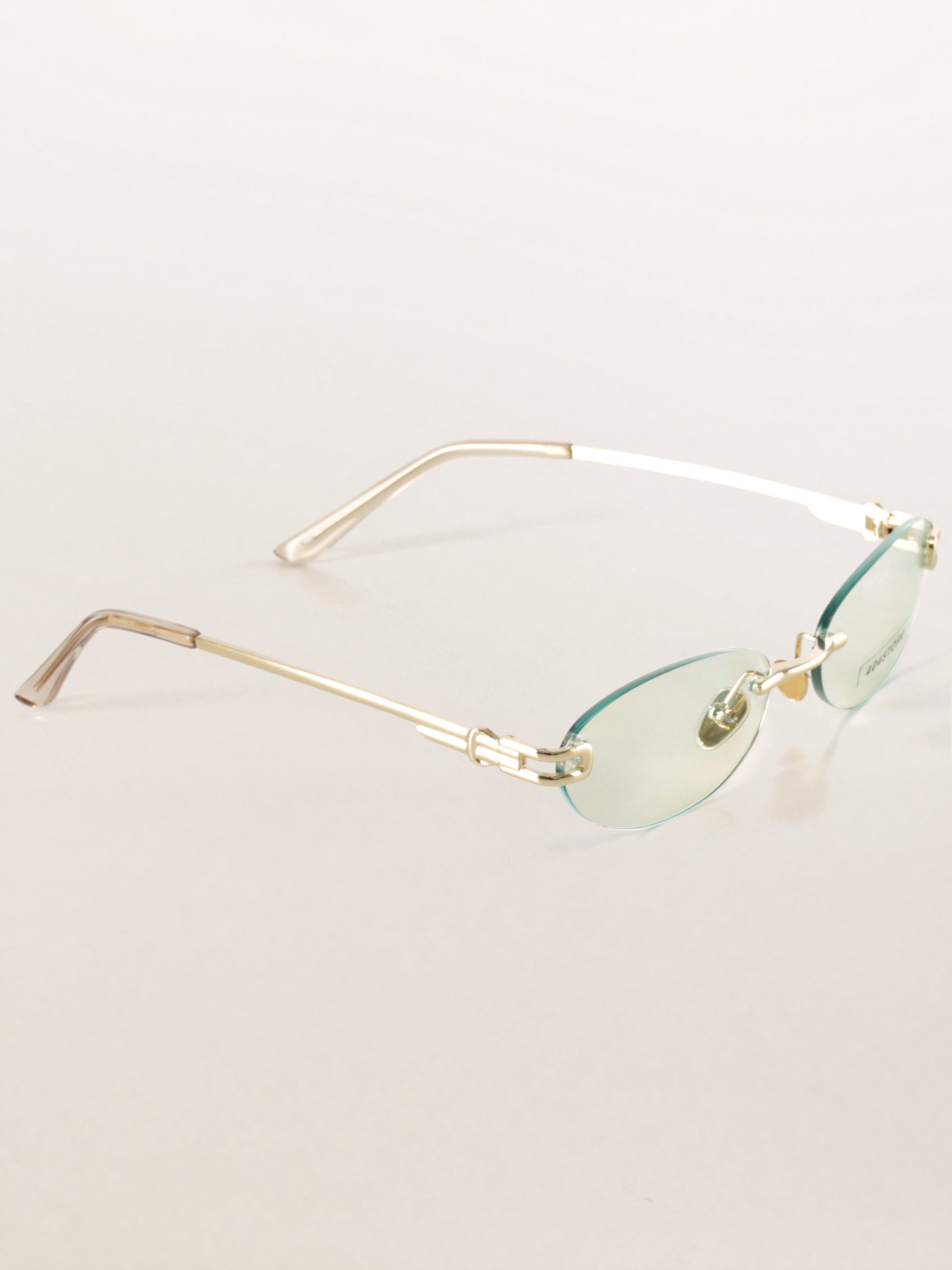 Rimless Oval Metal Y2K Futuristic Sunglasses