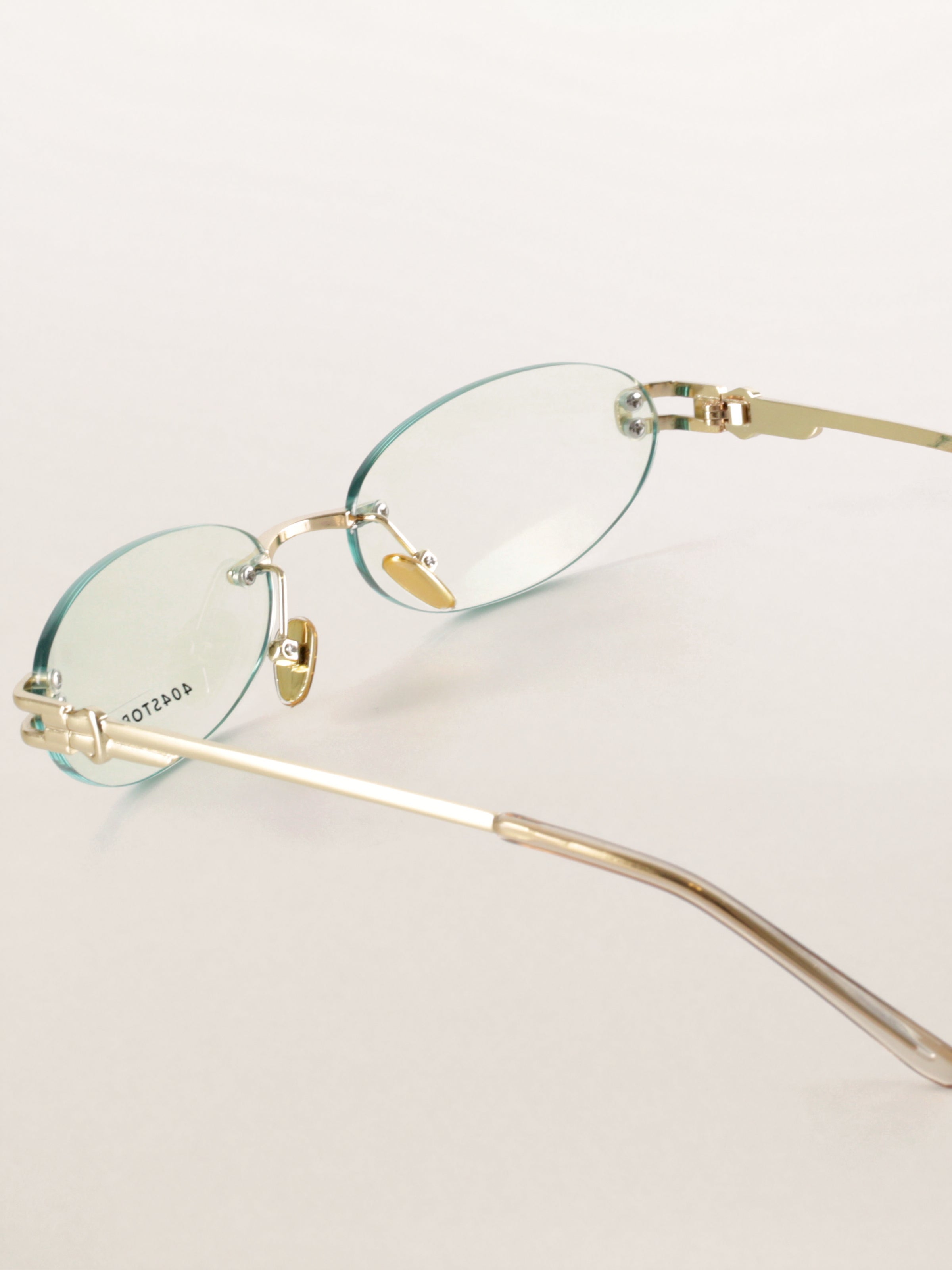 Rimless Oval Metal Y2K Futuristic Sunglasses