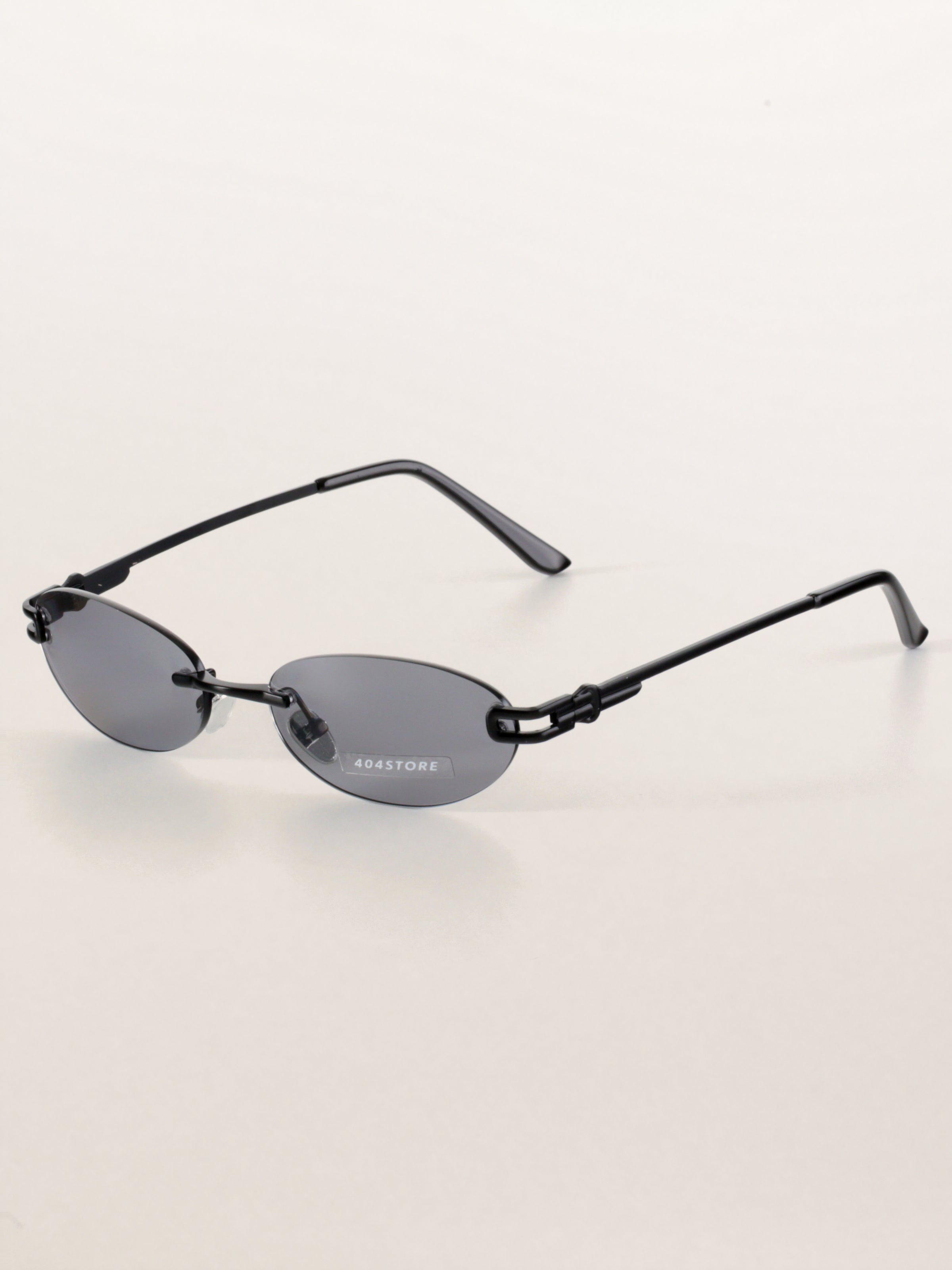 Rimless Oval Metal Y2K Futuristic Sunglasses