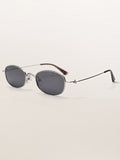 Retro Vintage Oval Rectangle Classic Metal Sunglasses