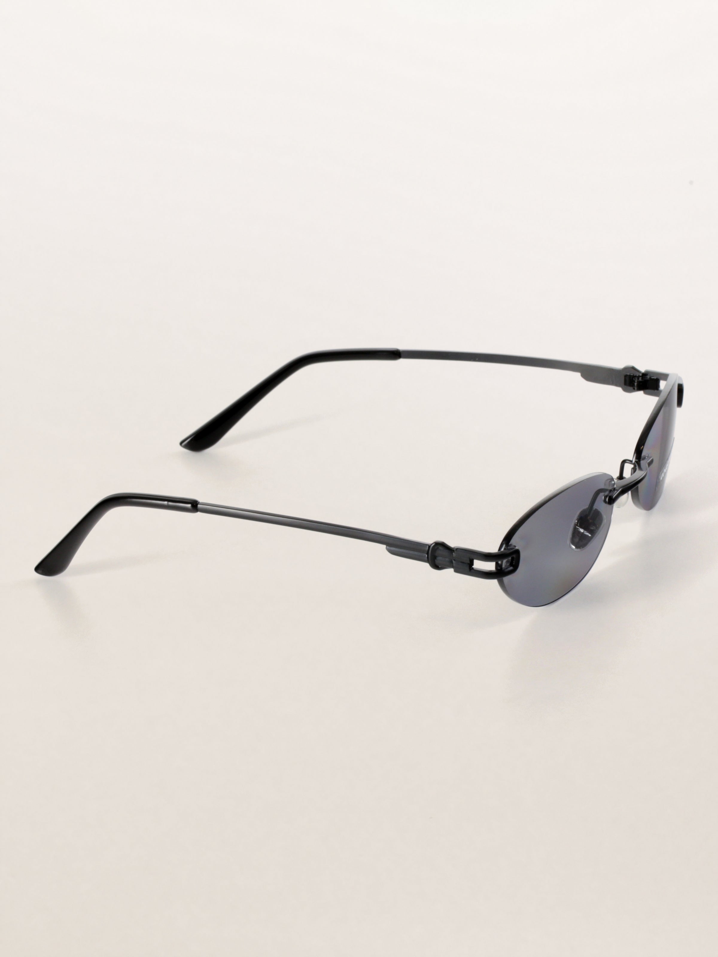 Rimless Oval Metal Y2K Futuristic Sunglasses