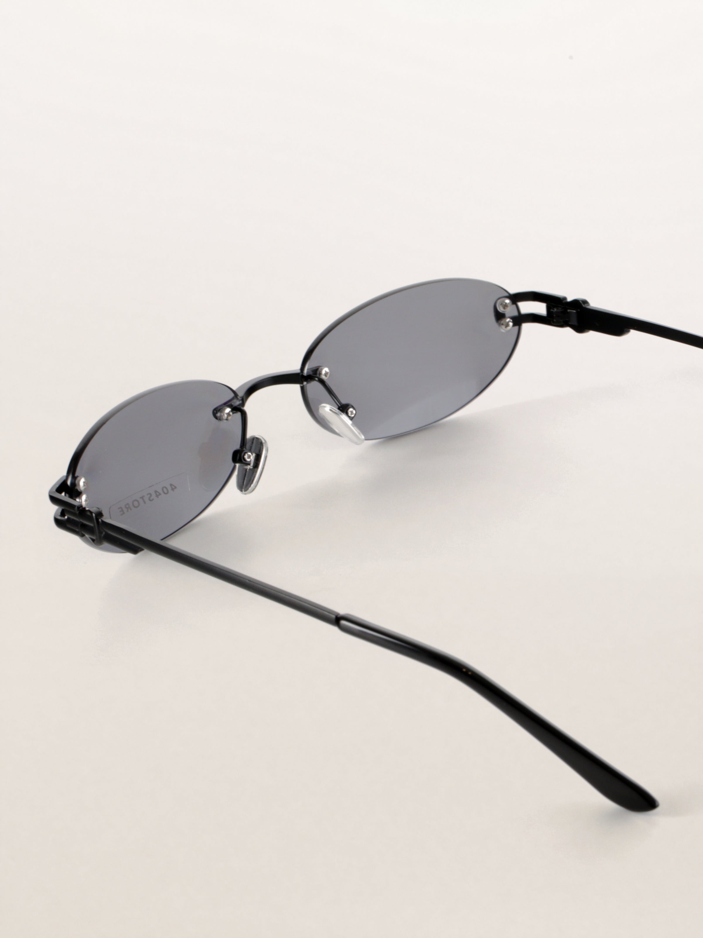 Rimless Oval Metal Y2K Futuristic Sunglasses