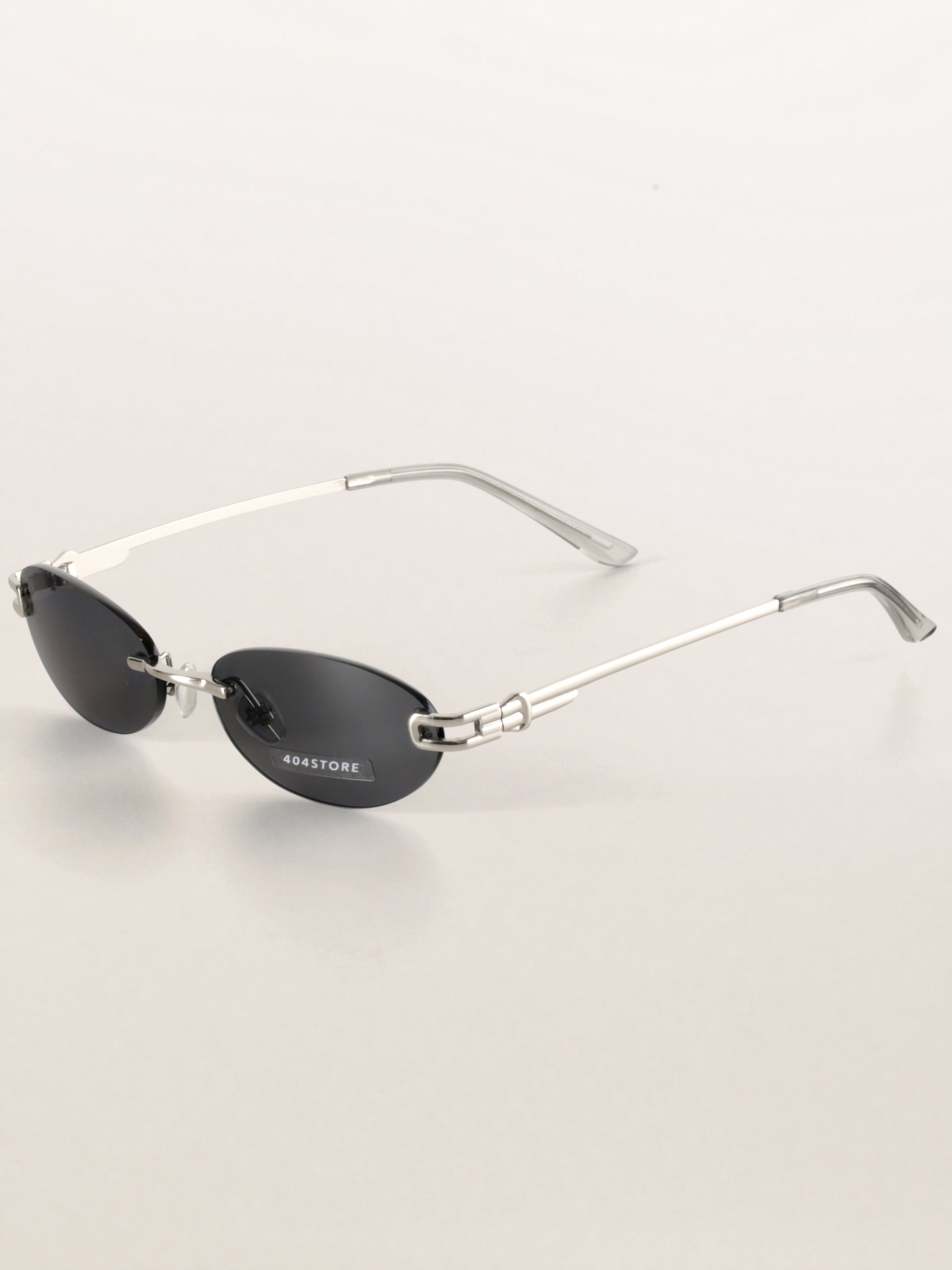 Rimless Oval Metal Y2K Futuristic Sunglasses