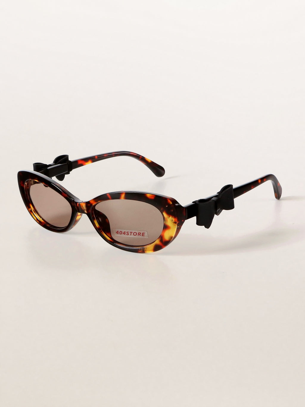 Cat-Eye Coquette Leather Bow Tie Acetate Sunglasses