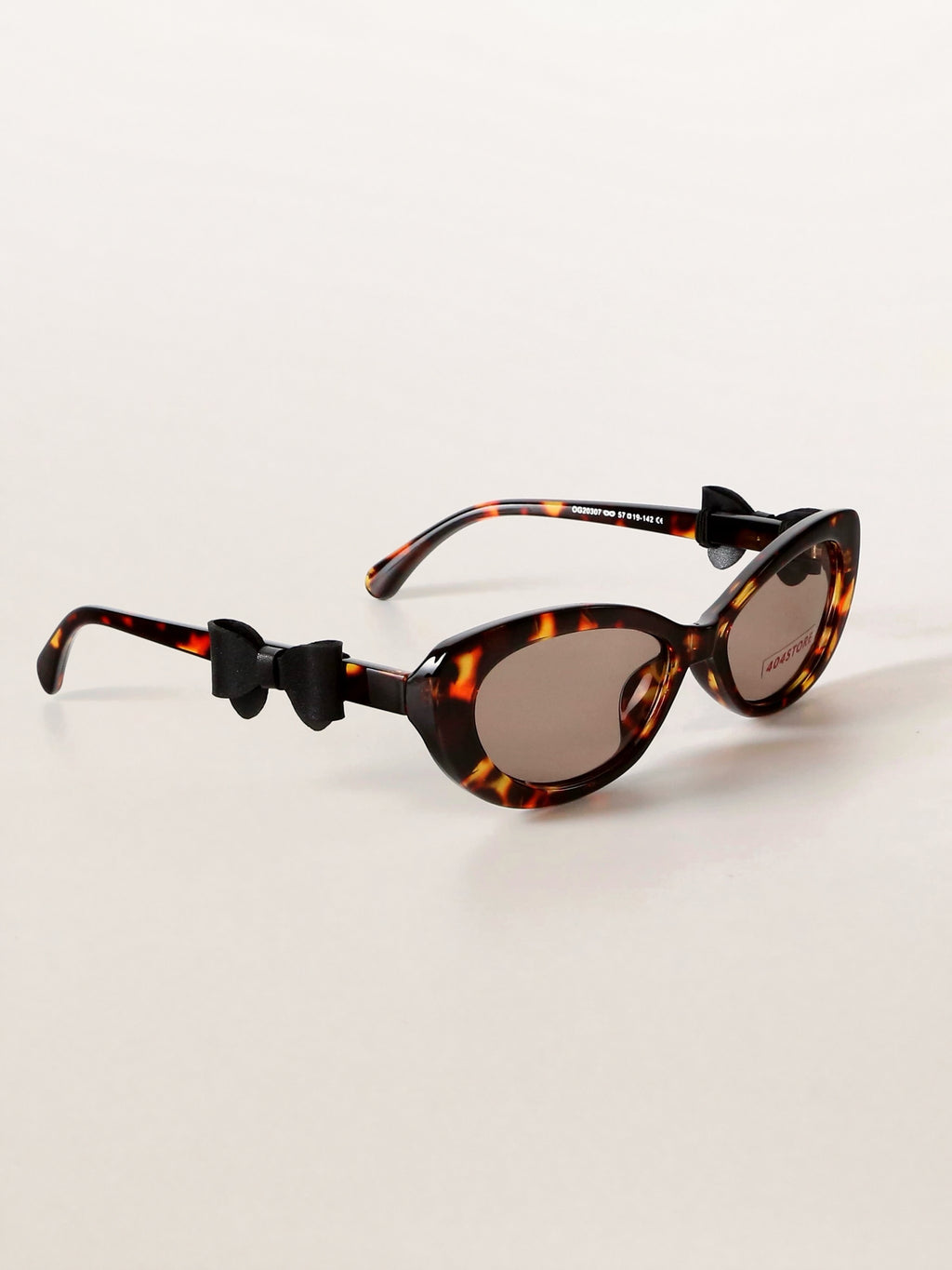 Cat-Eye Coquette Leather Bow Tie Acetate Sunglasses