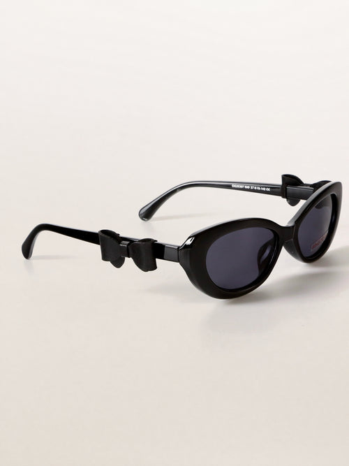 Cat-Eye Coquette Leather Bow Tie Acetate Sunglasses