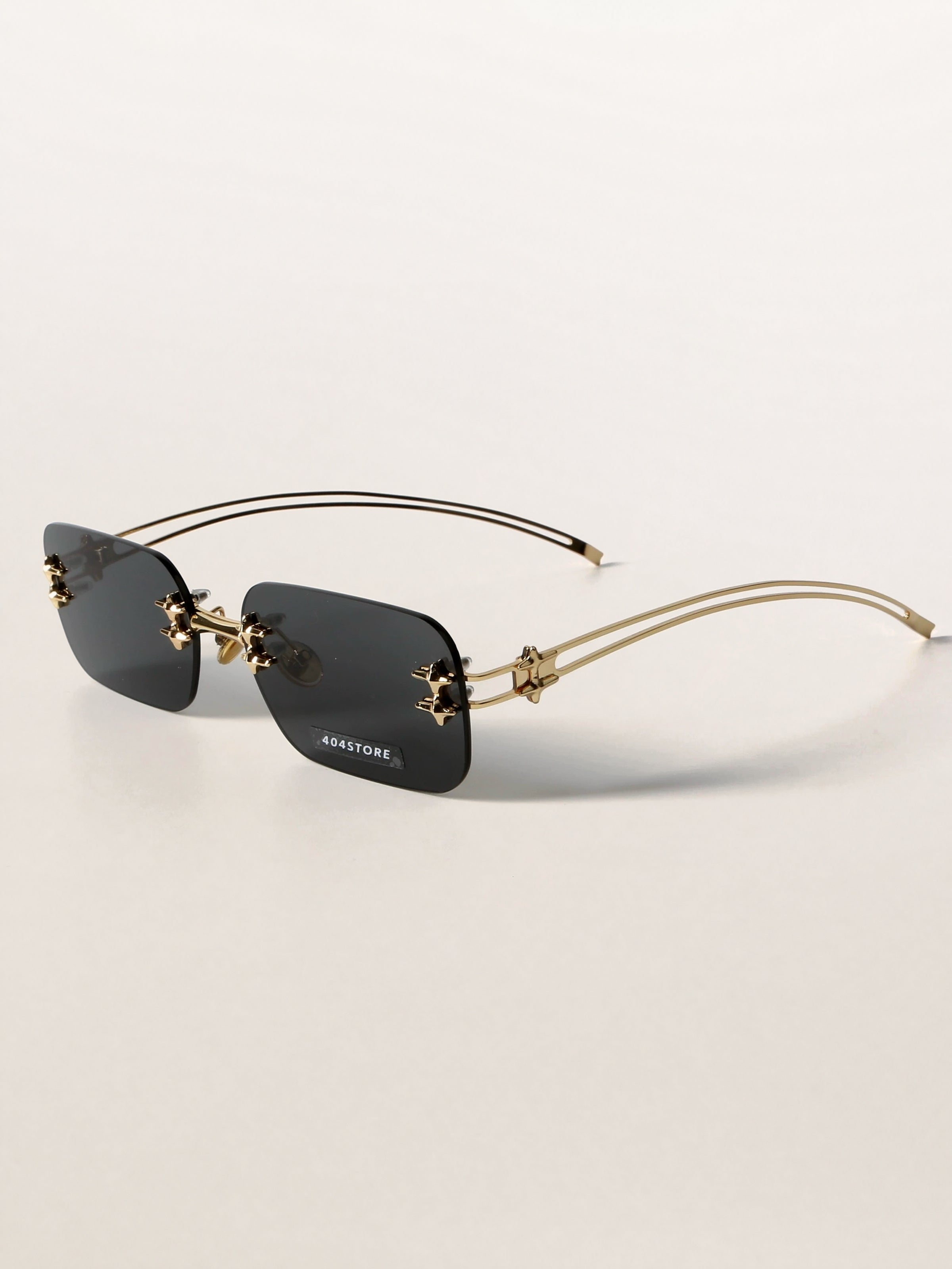 Rectangle Square Metal Futuristic Sunglasses