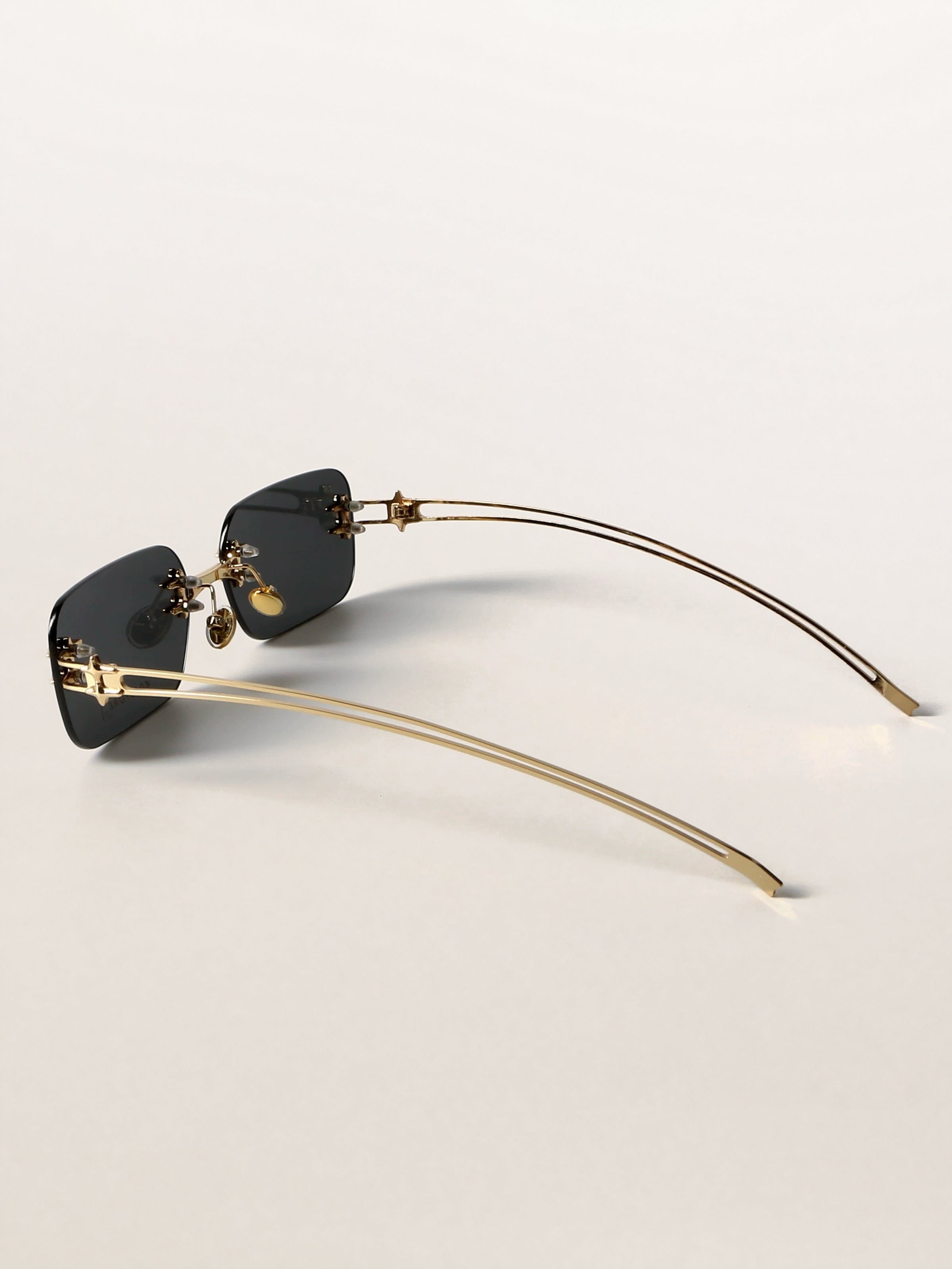 Rectangle Square Metal Futuristic Sunglasses