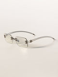 Rectangle Square Metal Futuristic Sunglasses