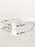 Preppy Rimless Oval Metal Optical Frames