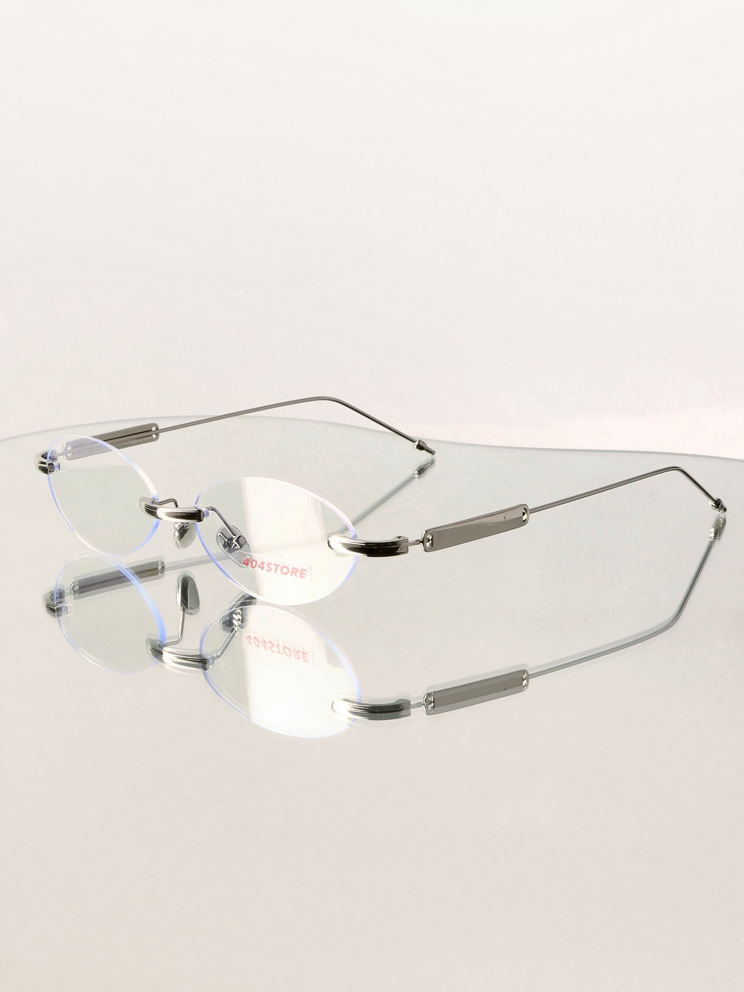 Preppy Rimless Oval Metal Optical Frames