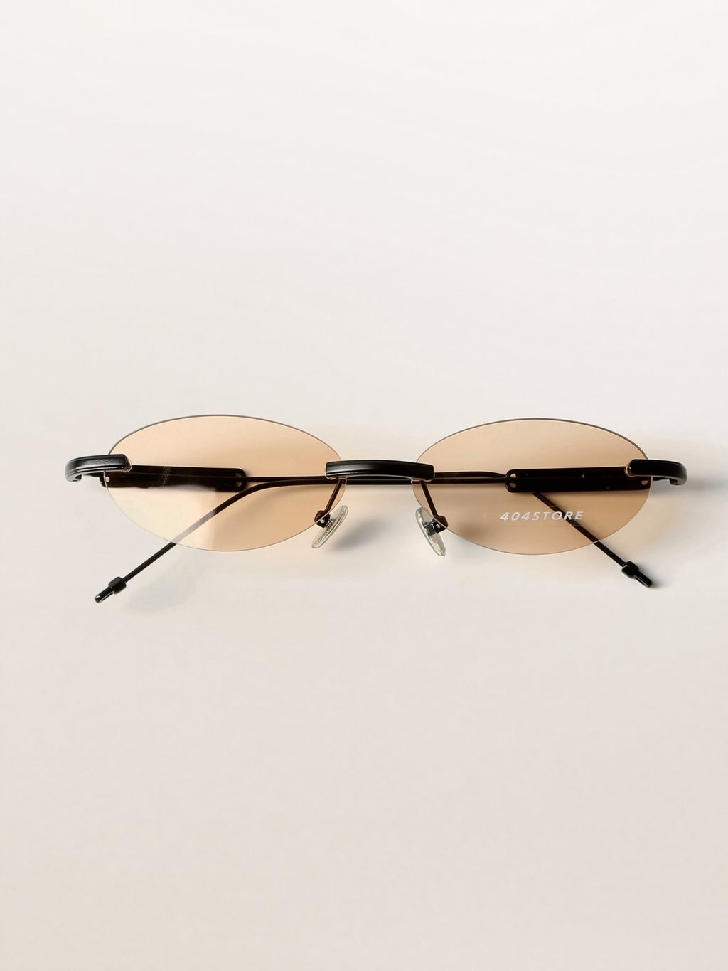 Slim Rimless Oval Metal Sunglasses