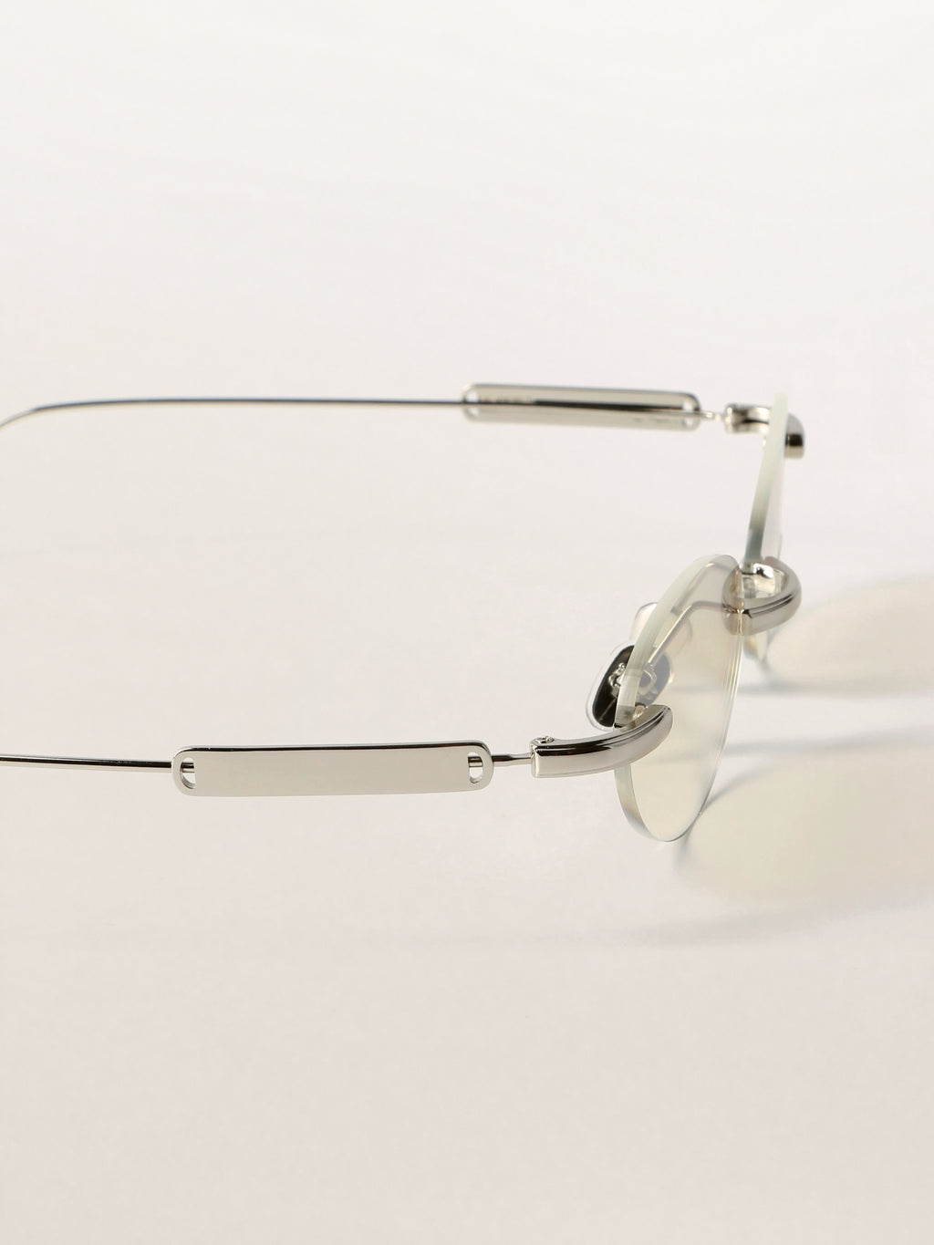 Slim Rimless Oval Metal Sunglasses