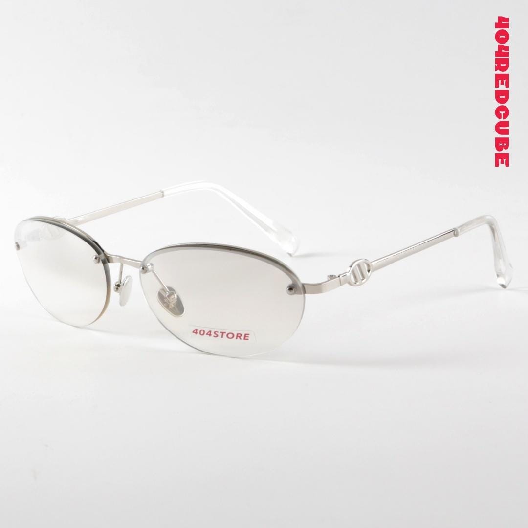 Half-Rim Oval Metal Lightweight Sunglasses