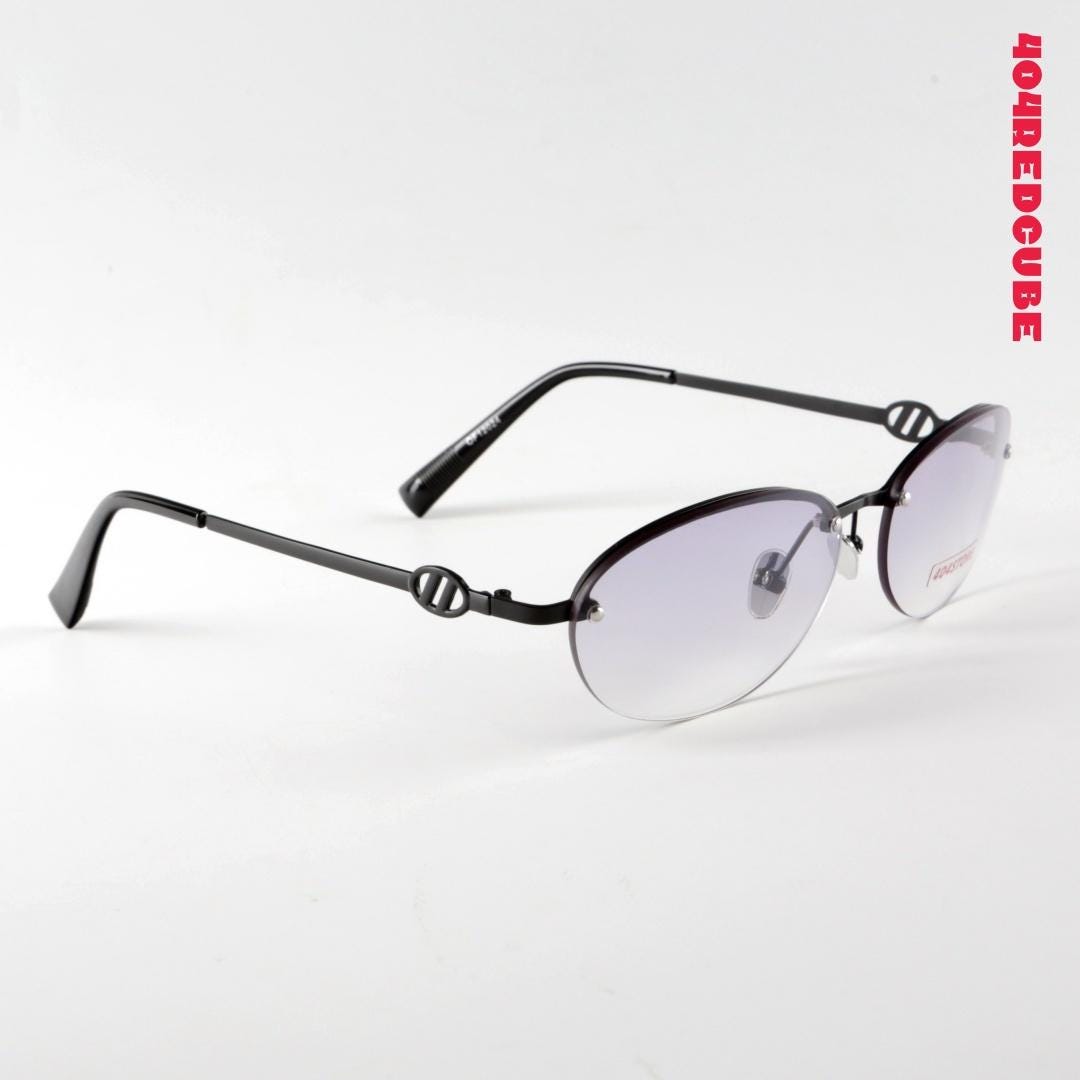 Half-Rim Oval Metal Lightweight Sunglasses
