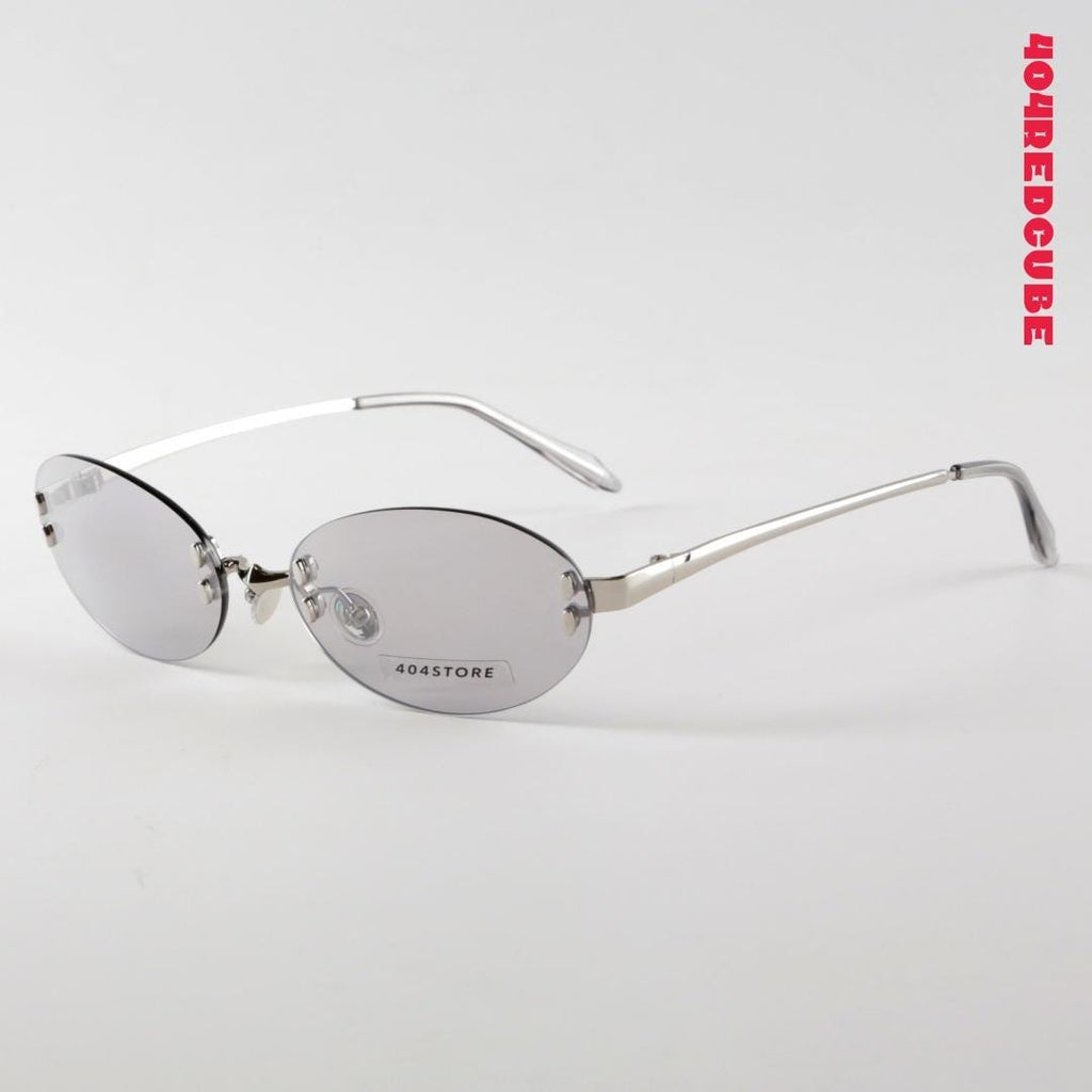 Rimless Oval Metal Bookish Office Siren Sunglasses