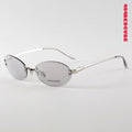 Rimless Oval Metal Bookish Office Siren Sunglasses