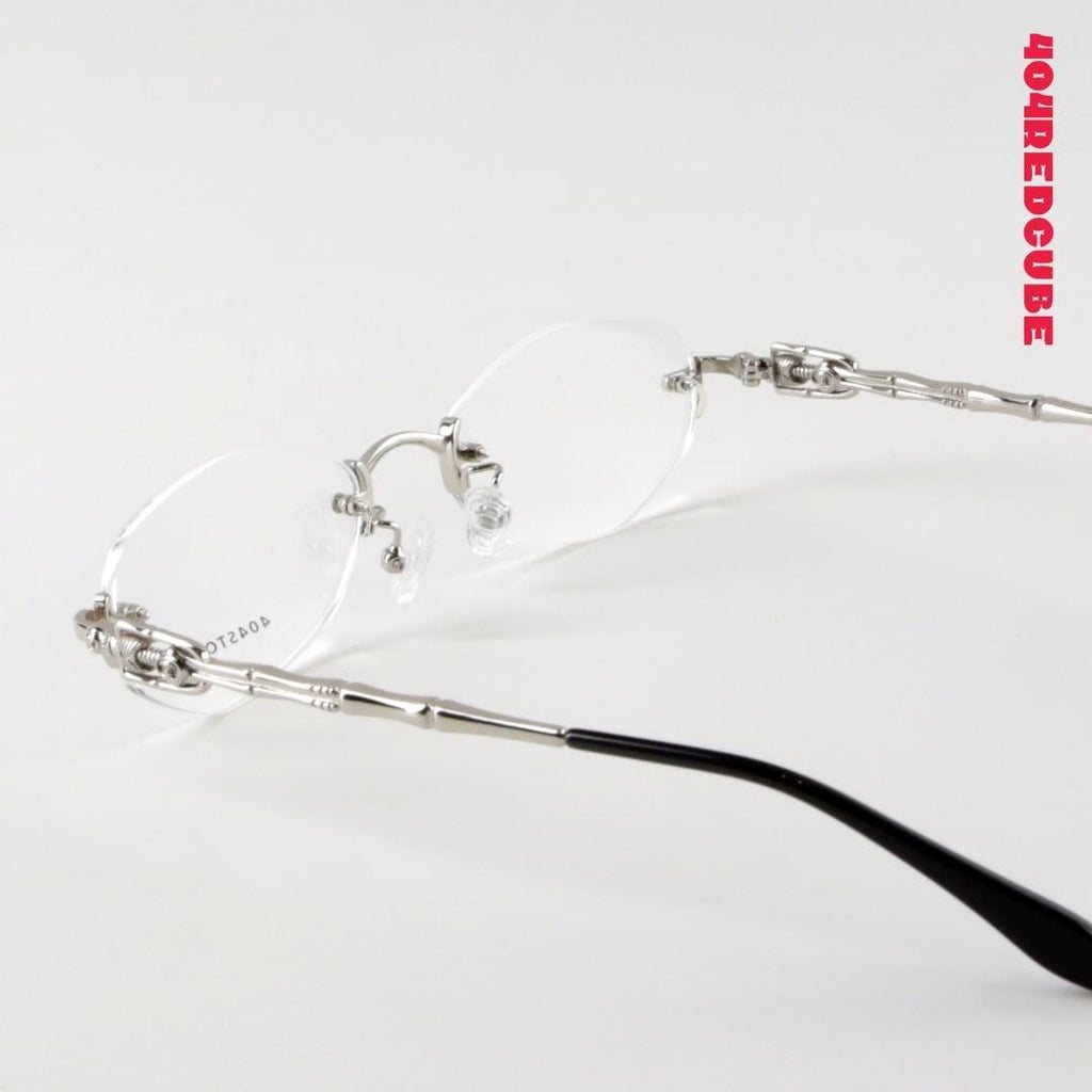 Bamboo Temple Rimless Oval Titanium Optical Frames