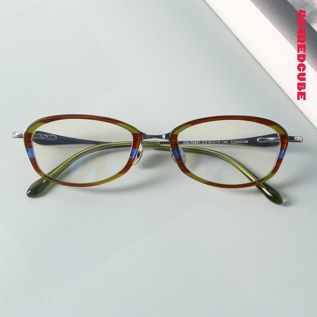 Artistic Acetate-Temple Oval Titanium Optical Frames