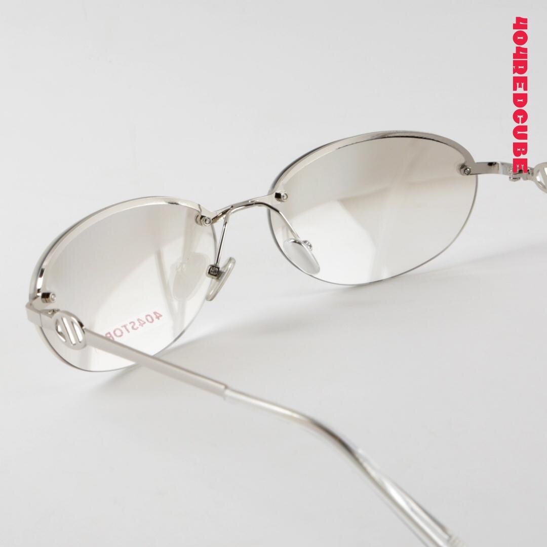 Half-Rim Oval Metal Lightweight Sunglasses