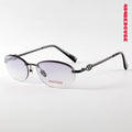 Half-Rim Oval Metal Lightweight Sunglasses