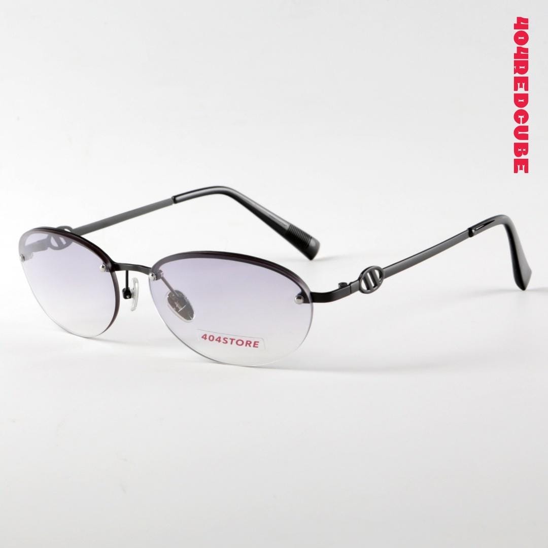 Half-Rim Oval Metal Lightweight Sunglasses