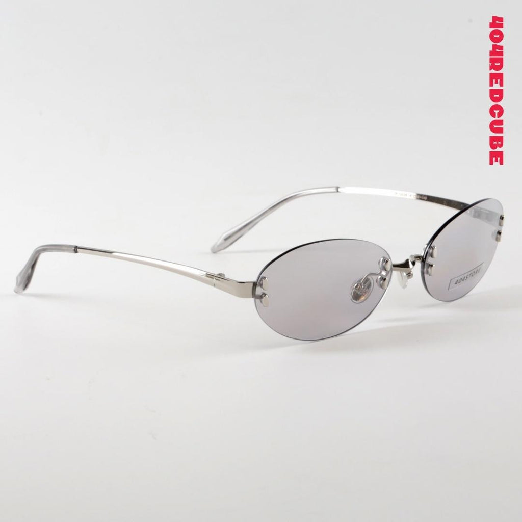 Rimless Oval Metal Bookish Office Siren Sunglasses