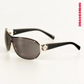 Oversized Wraparound Rimless Metal Sunglasses