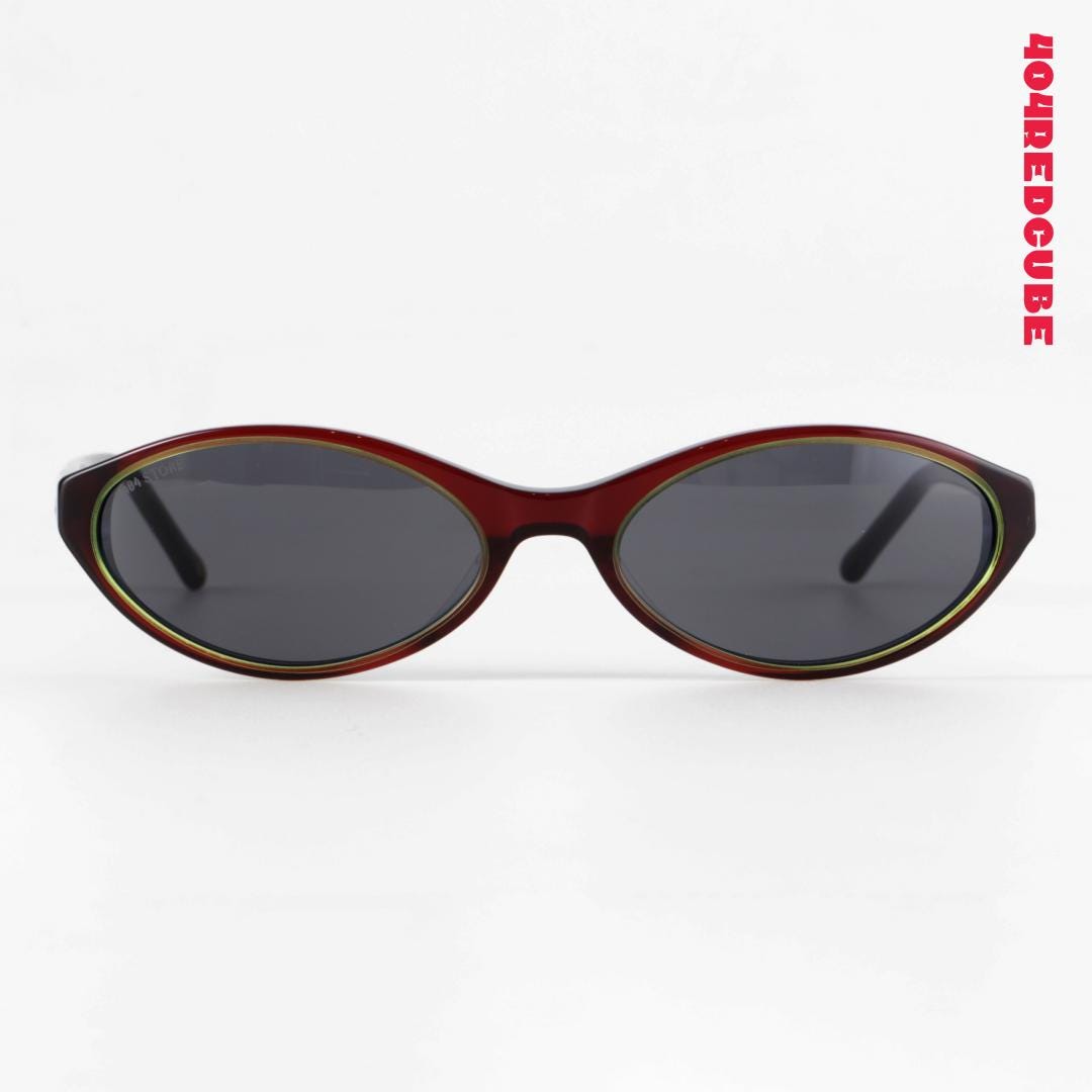 Cat-Eye Oval Acetate Futuristic Gothic Sunglasses