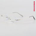 Rhinestone Rimless Oval Round Metal Coquette Optical Frames