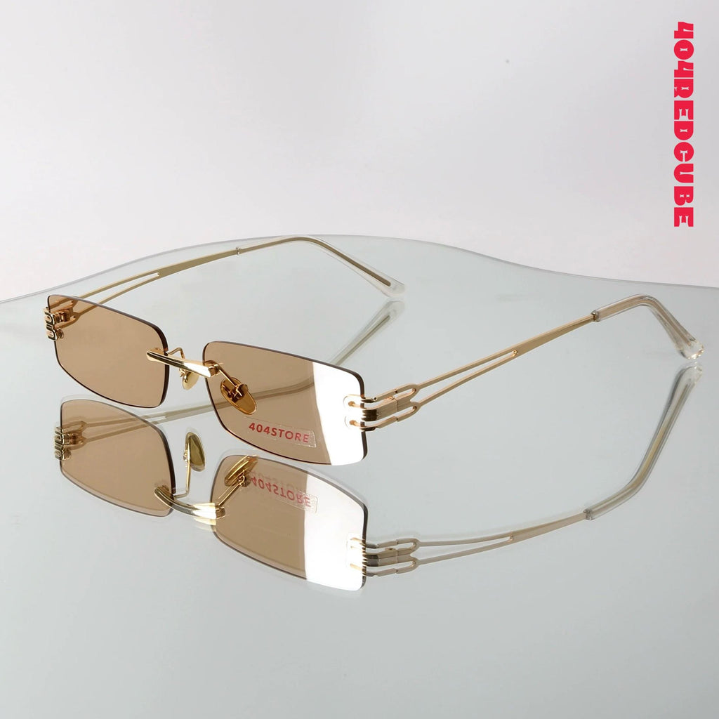 Streetwear Rimless Rectangle Metal Sunglasses