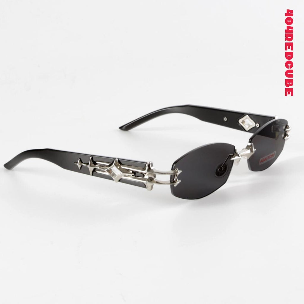 Rimless Metal Futuristic Gothic Sunglasses
