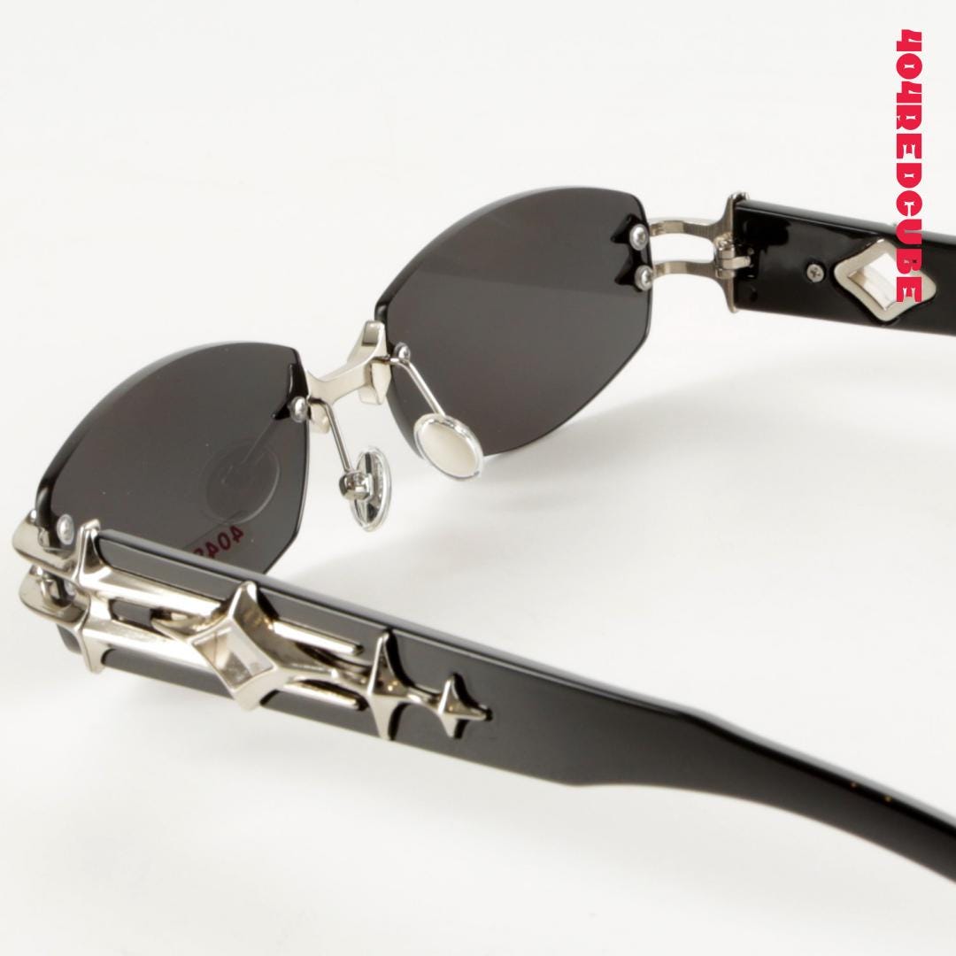 Rimless Metal Futuristic Gothic Sunglasses