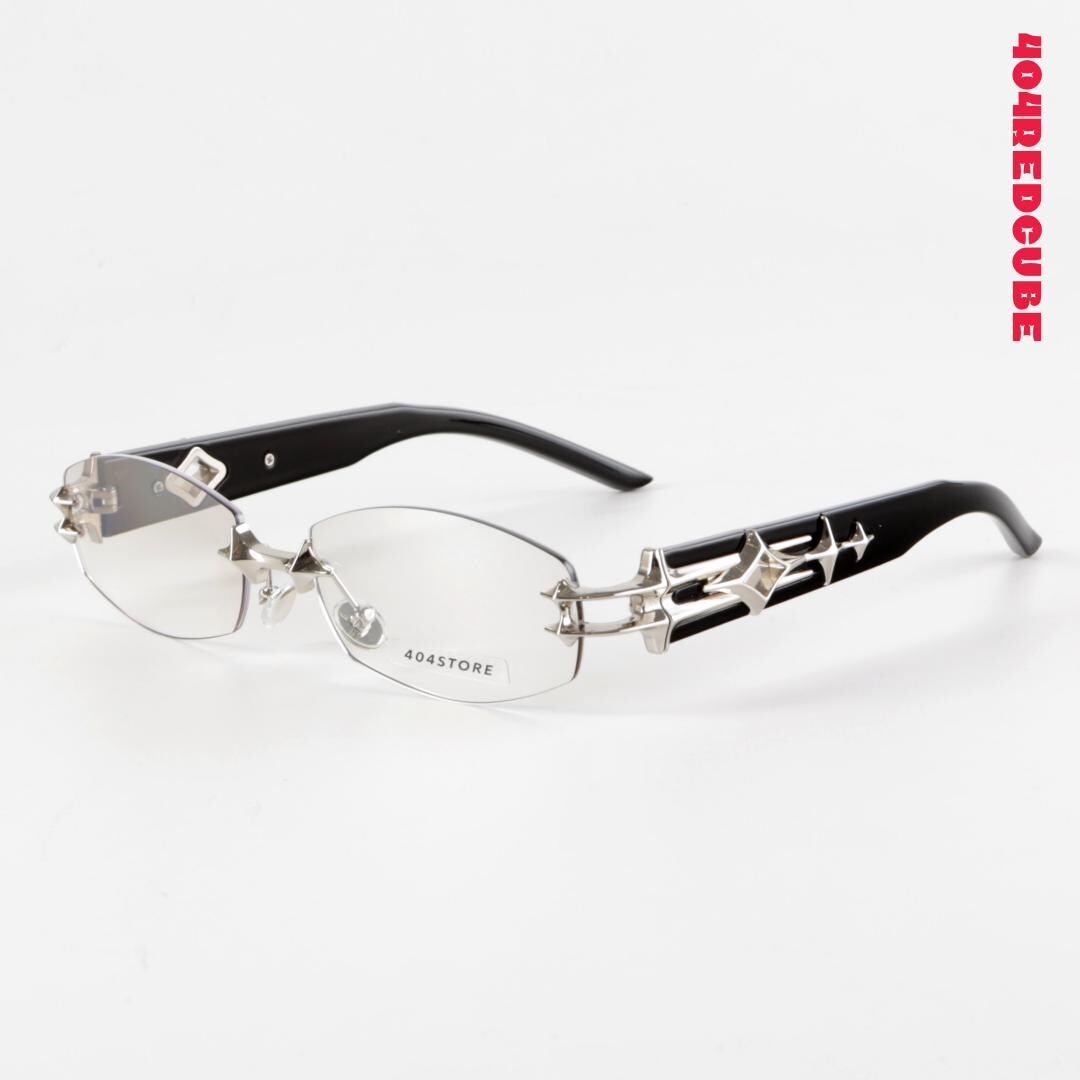 Rimless Metal Futuristic Gothic Sunglasses